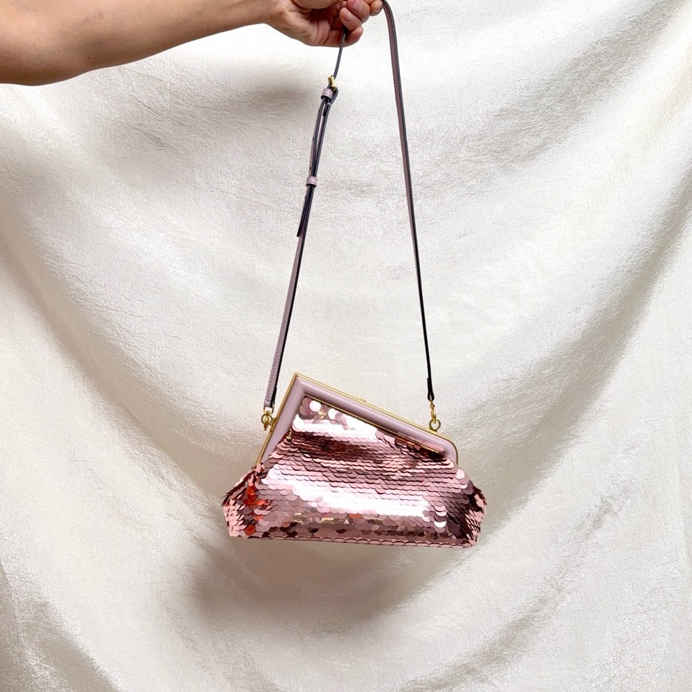•••SOLD•••New Fendi First Shoulder Sequin Bag in Pink - Picture 7 of 15